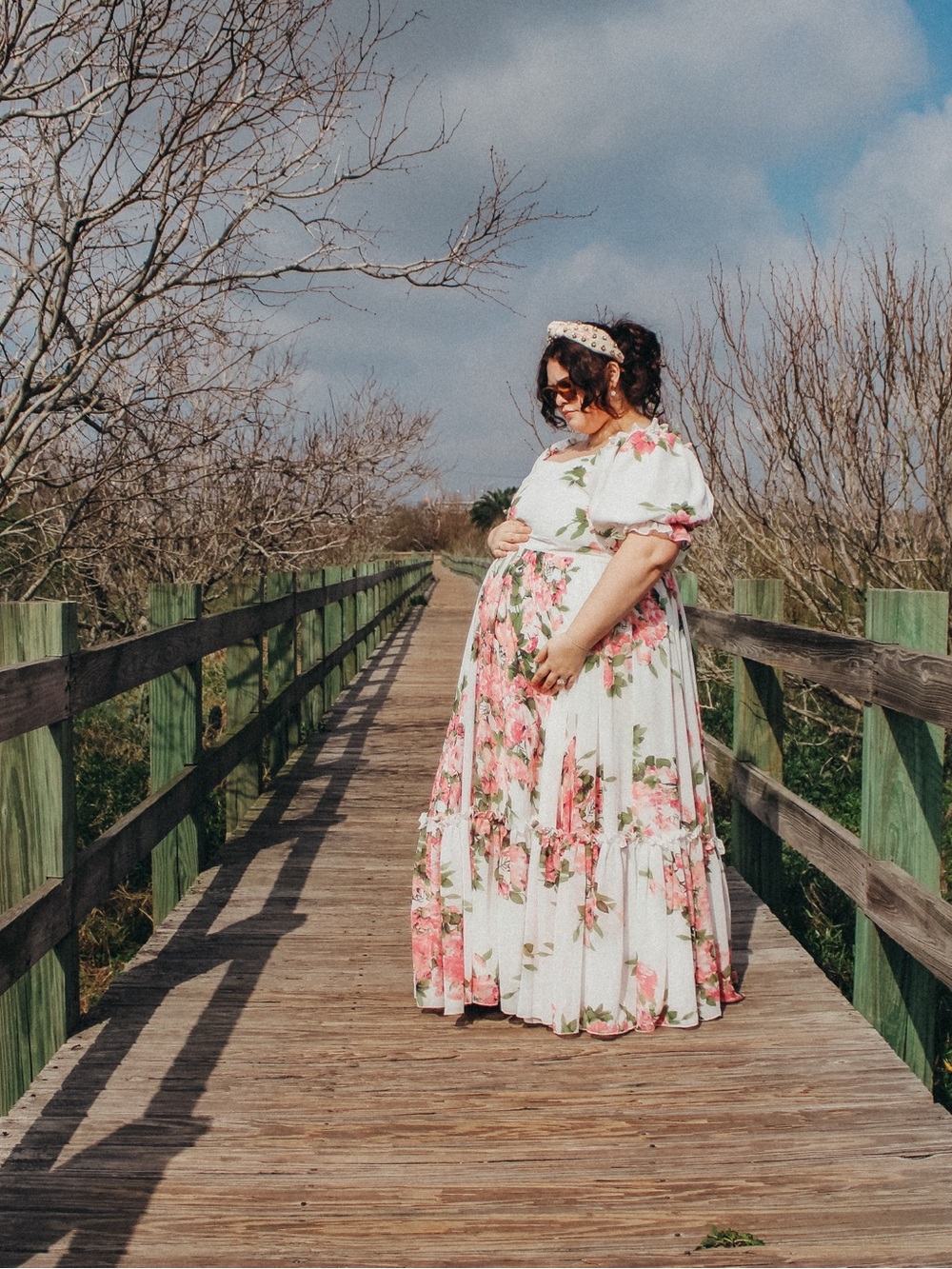 Ivy City Co White Maxi Dress with Pink Floral Print - Picture 5 of 5